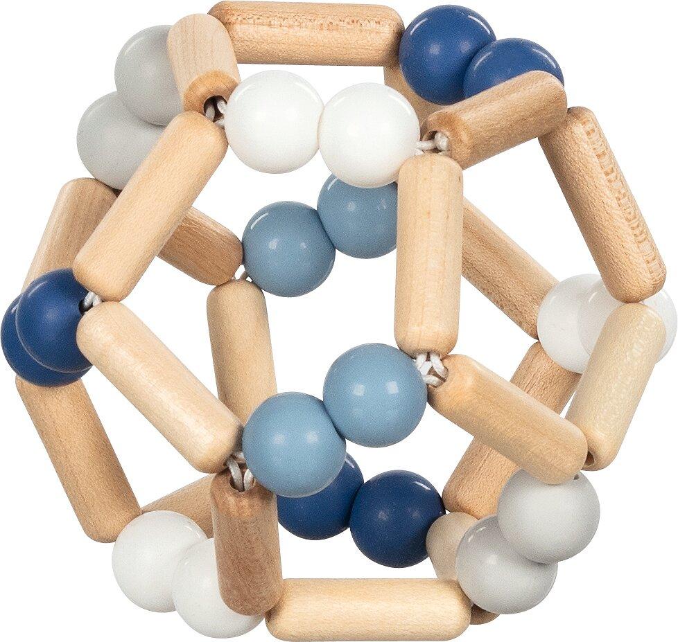 Greifling Ball blau aus Holz und Silikon