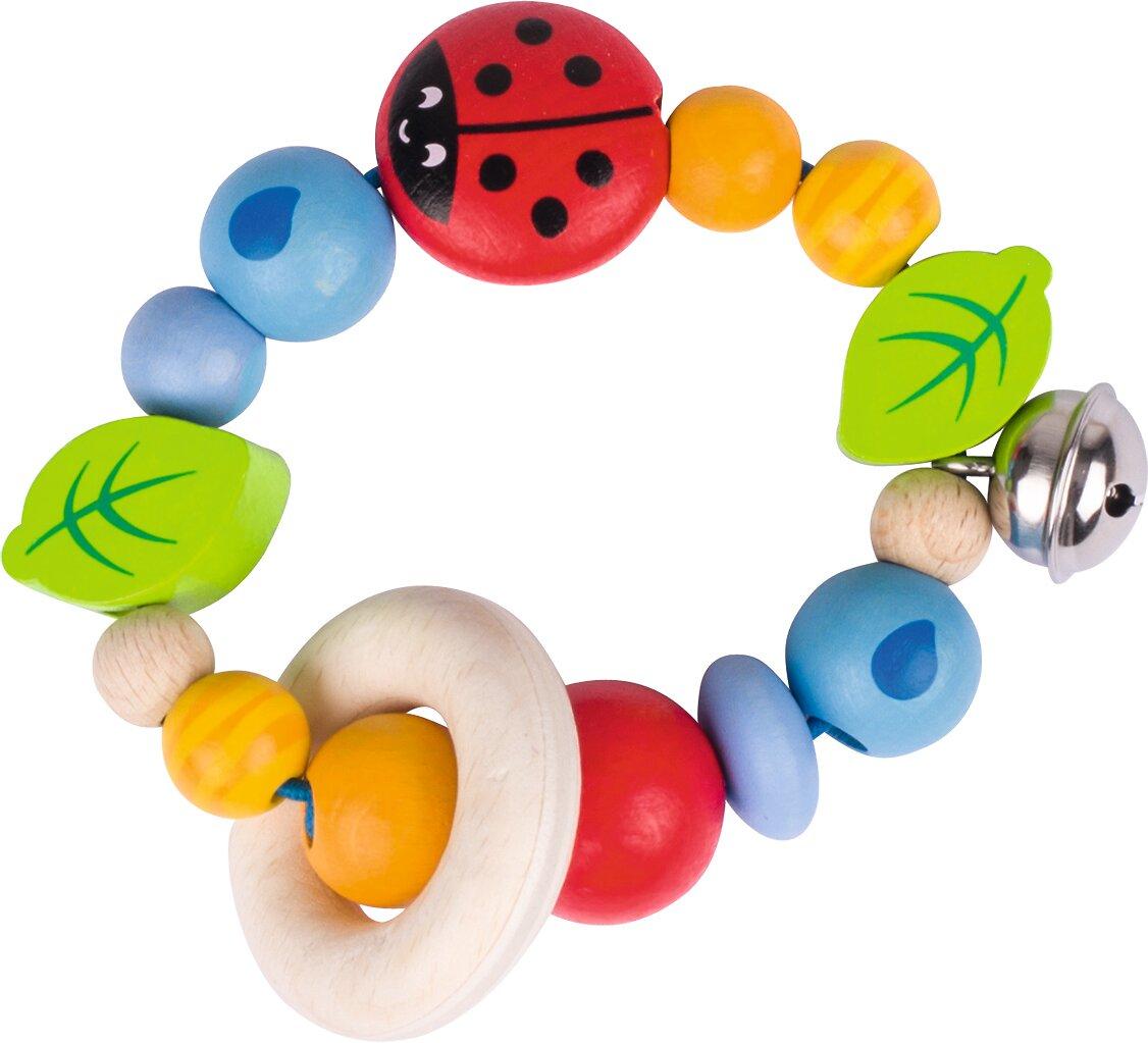 Greifling Marienkäfer mit Blättern und Glöckchen