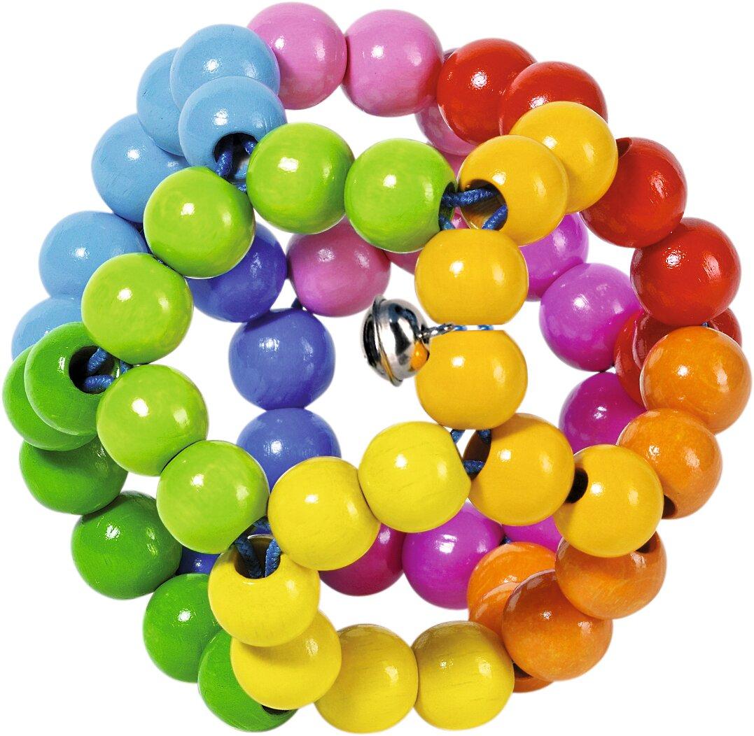 Greifling Regenbogenball mit Glöckchen, Ø 8 cm – Gesamtansicht