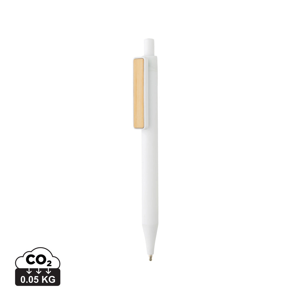 GRS rABS Stift mit Bambus-Clip – weiß