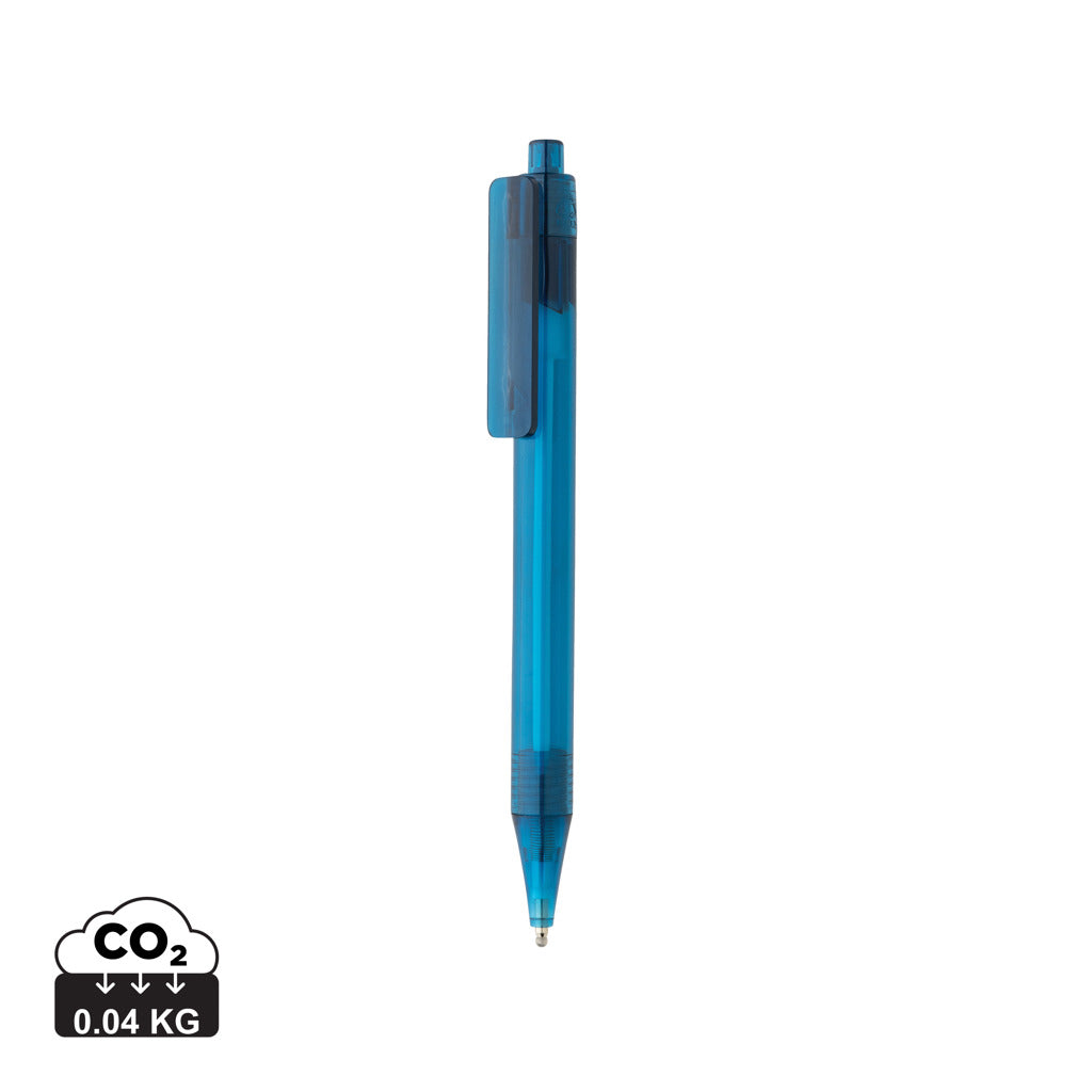 GRS rPET X8 transparenter Stift – blau