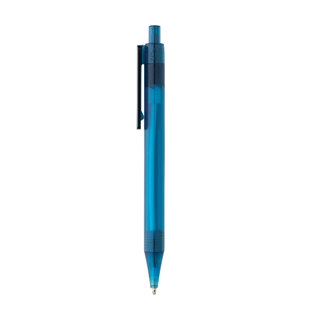 GRS rPET X8 transparenter Stift – blau