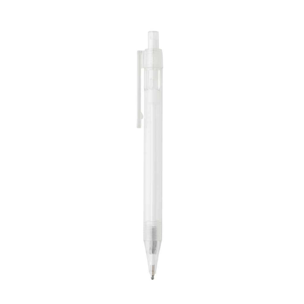 GRS rPET X8 transparenter Stift – weiß