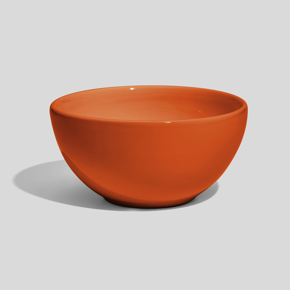 Halbrunde Keramikschale 280 ml mit Fußring – Orange