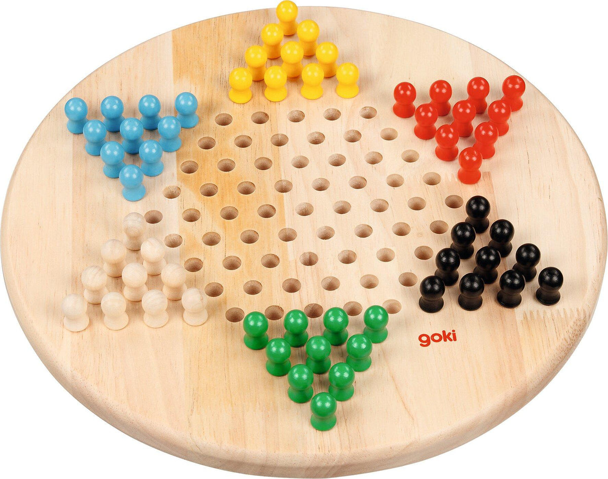 Halmaspiel aus Massivholz mit sechs Farben, Ø 29 cm – Ansicht