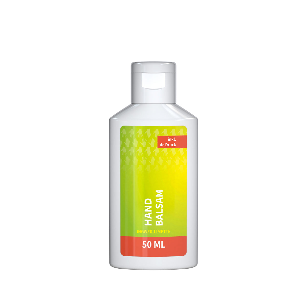 Handbalsam Ingwer Limette 50 ml Flasche mit glänzendem Etikett