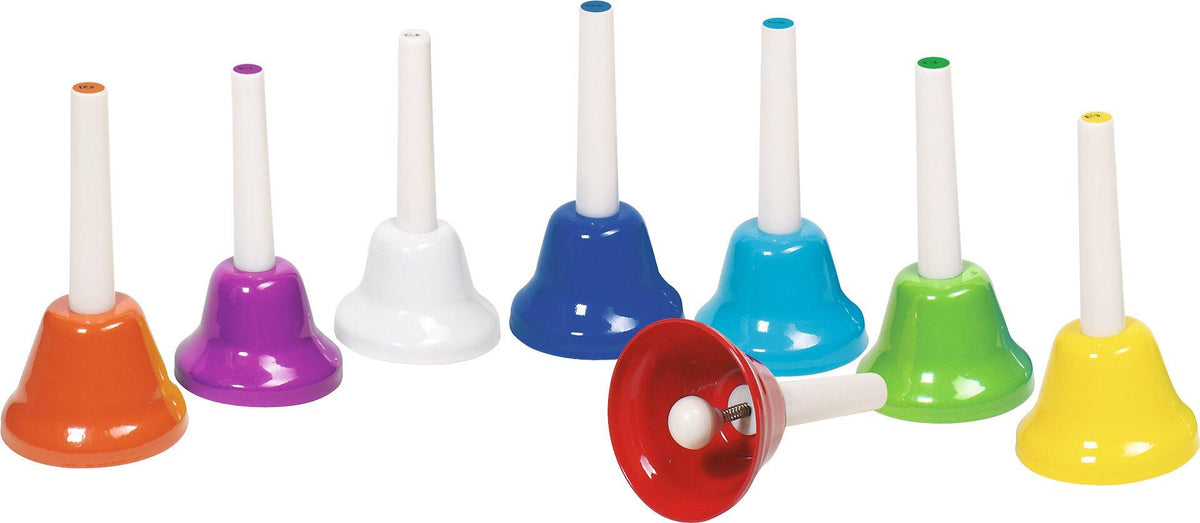 Handglocken Set mit Griff in acht Farben von goki
