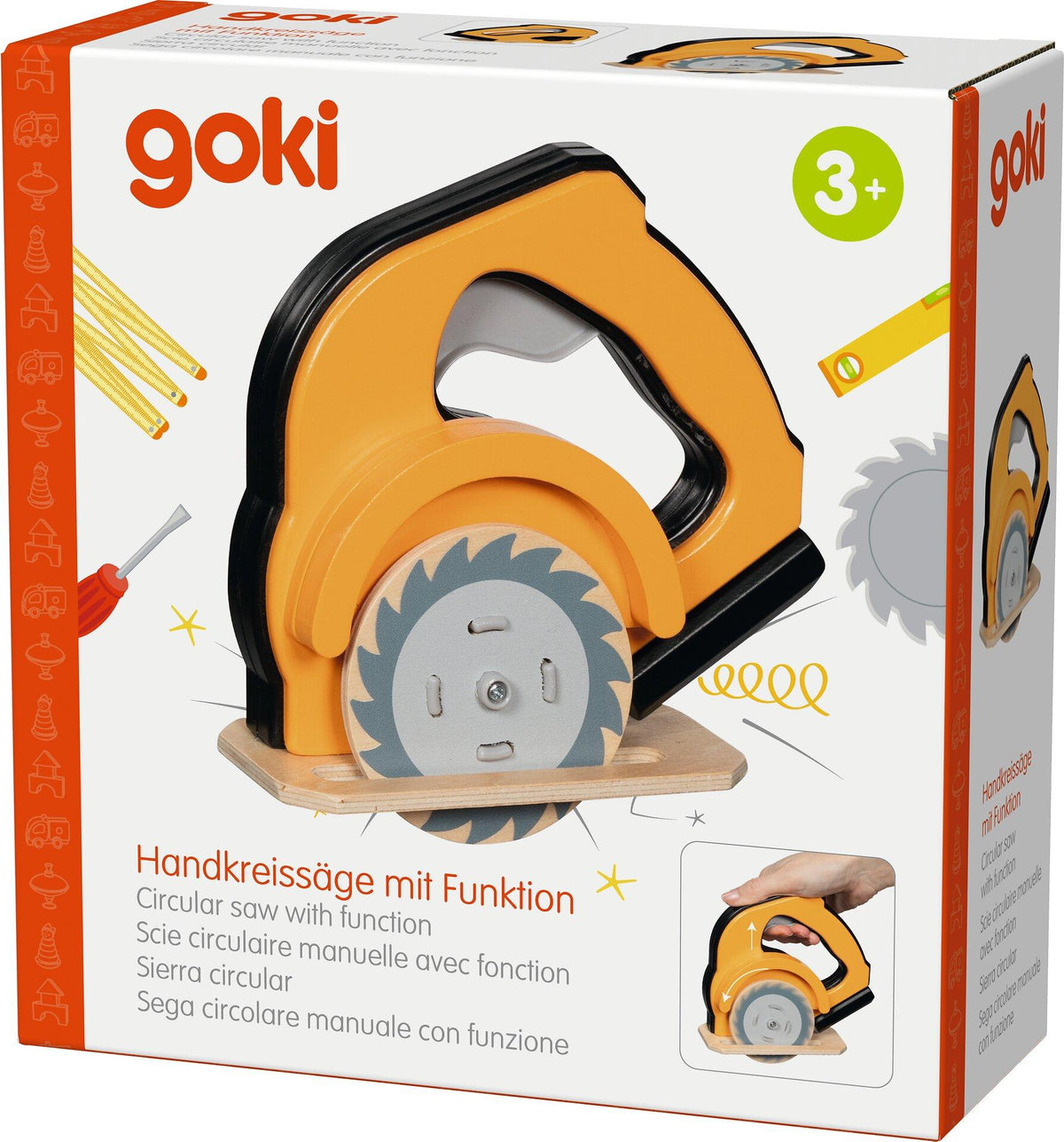 Handkreissäge aus Holz mit Sägeblatt für Kinder von goki – weitere Ansicht