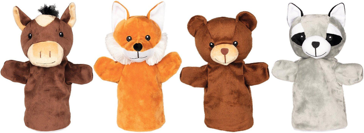 Handpuppen Fuchs, Bär und Waschbär im Viererset