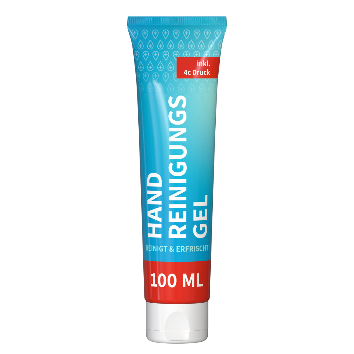 Handreinigungsgel 100 ml Tube vollflächig bedruckt