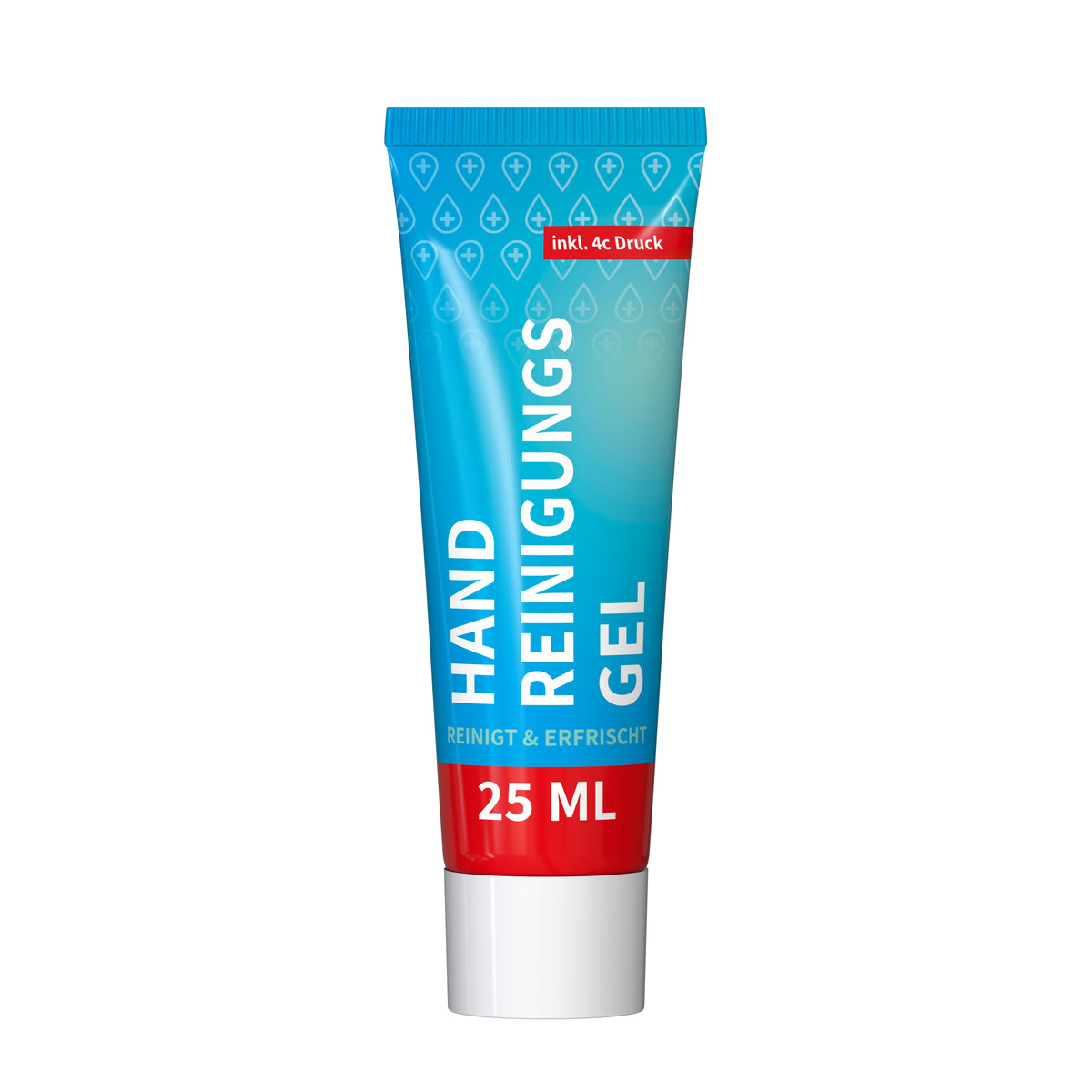 Handreinigungsgel 25 ml Tube vollflächig bedruckt