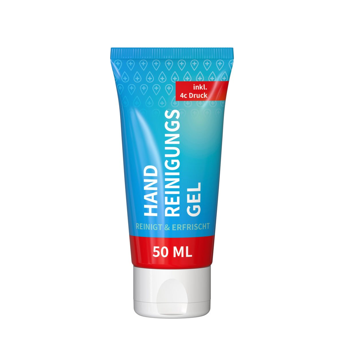 Handreinigungsgel 50 ml Tube vollflächig bedruckt