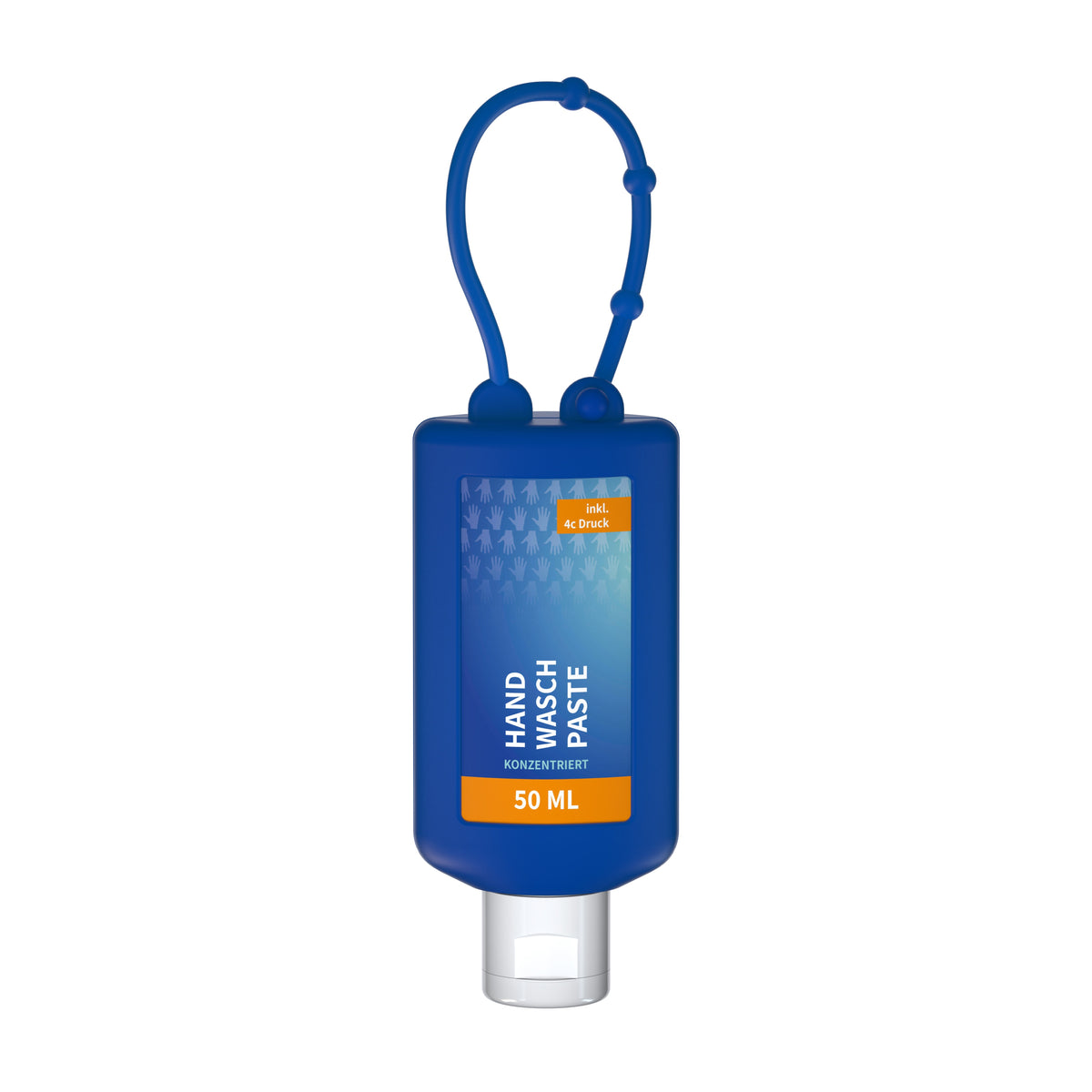 Handwaschpaste 50 ml Flasche mit Silikonhülle zum Anhängen – Blau