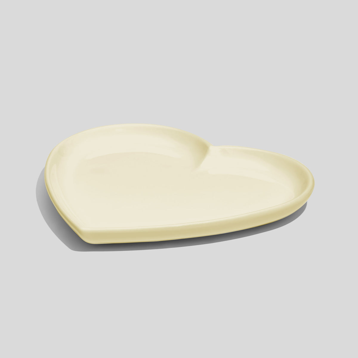 Herzförmiger Keramikteller 14 cm – Ecru