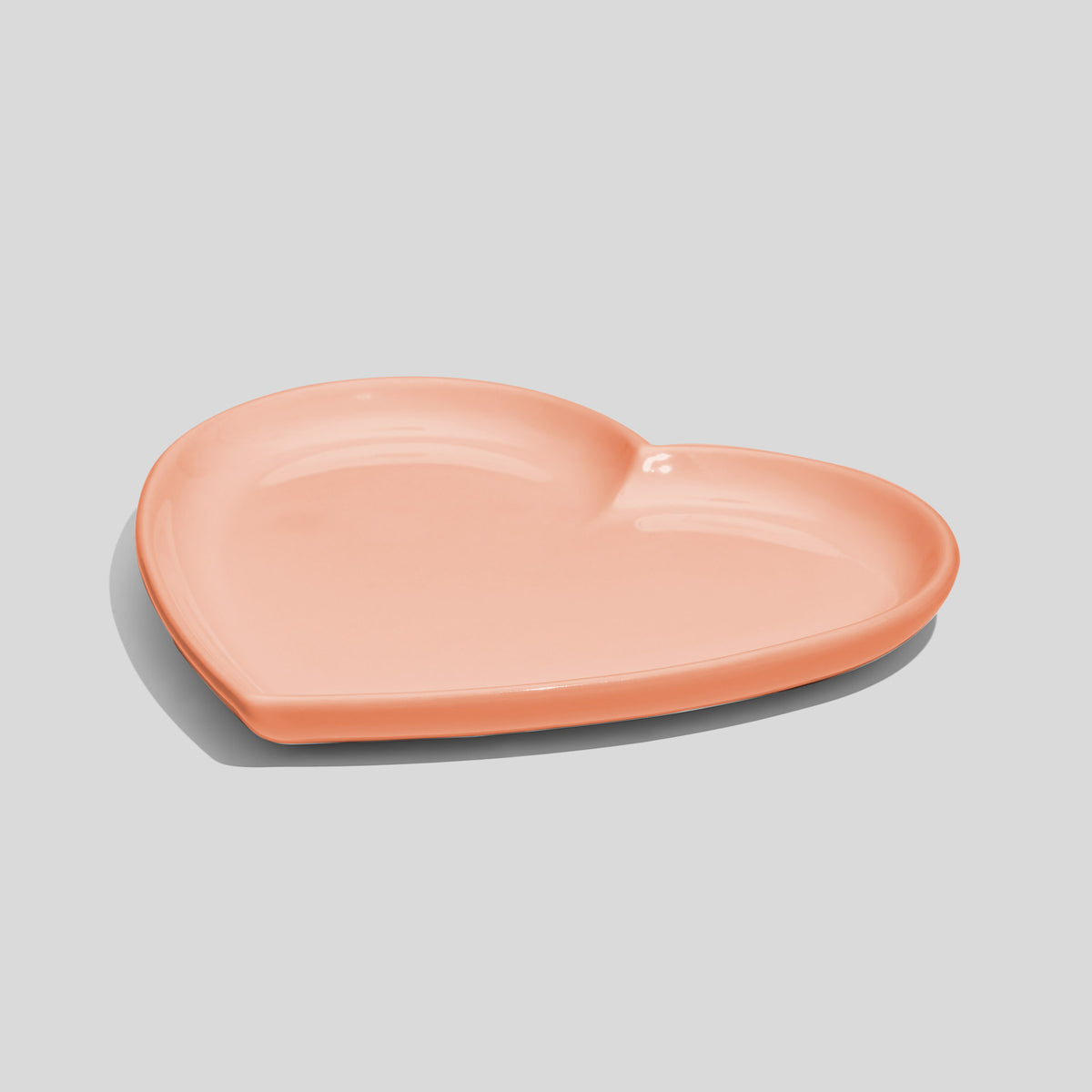 Herzförmiger Keramikteller 14 cm – Lachs