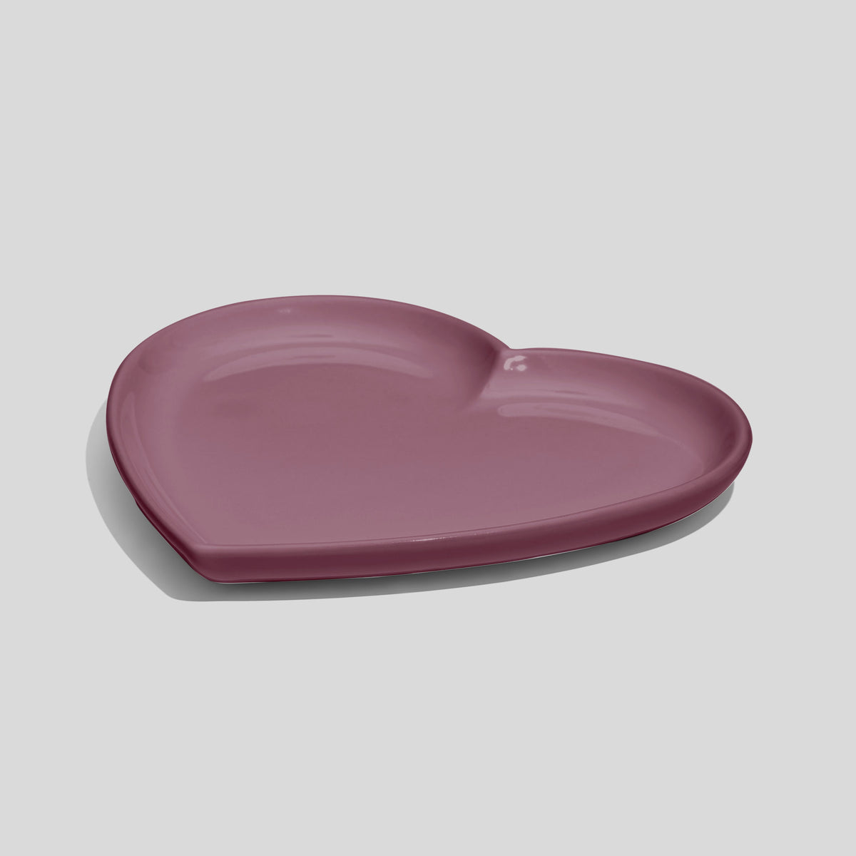 Herzförmiger Keramikteller 14 cm – Mauve