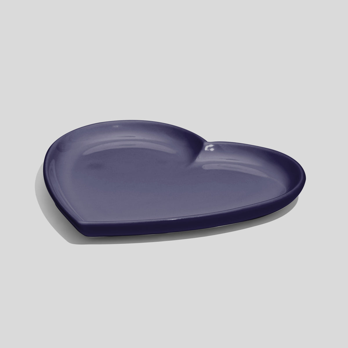 Herzförmiger Keramikteller 14 cm – Nachtblau