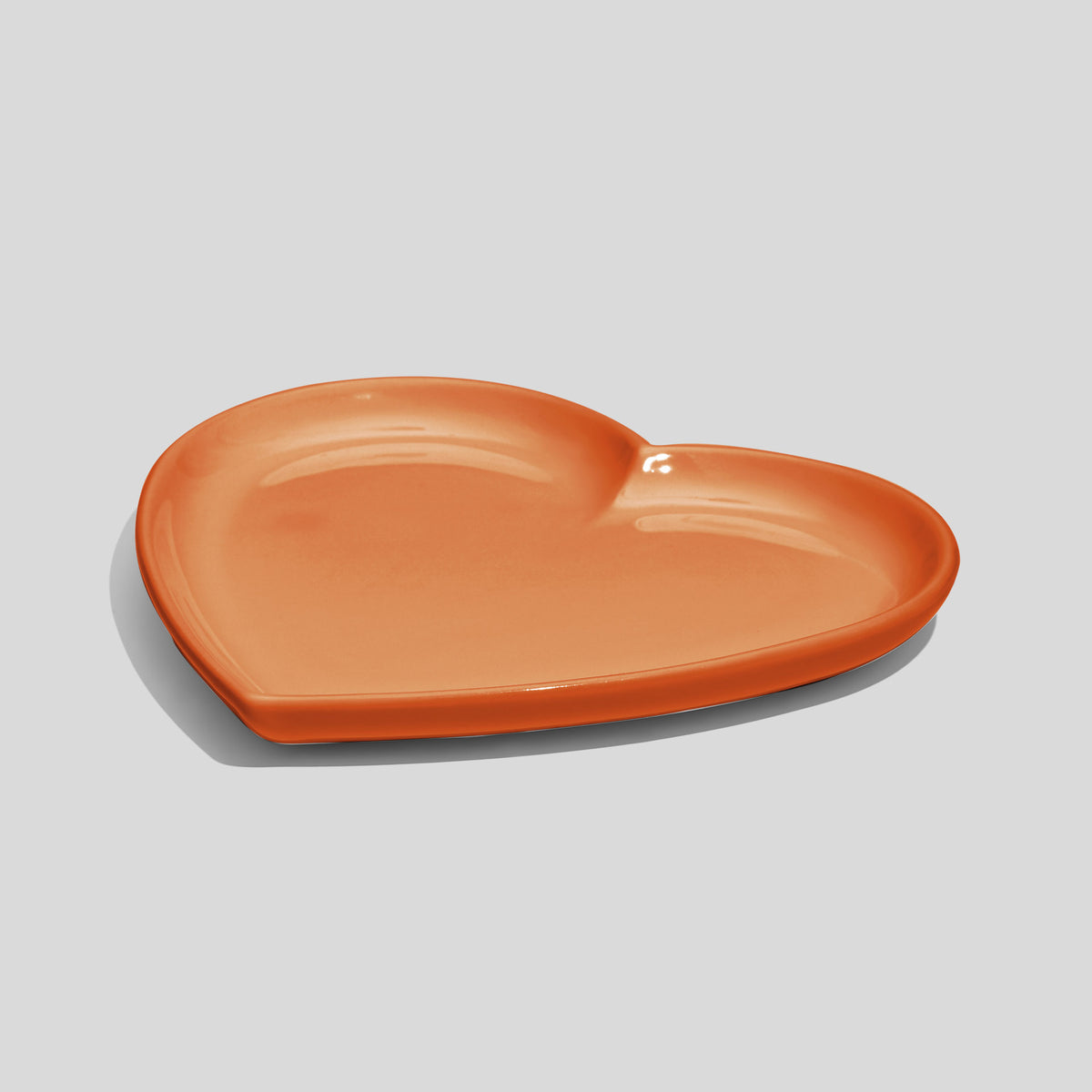Herzförmiger Keramikteller 14 cm – Orange