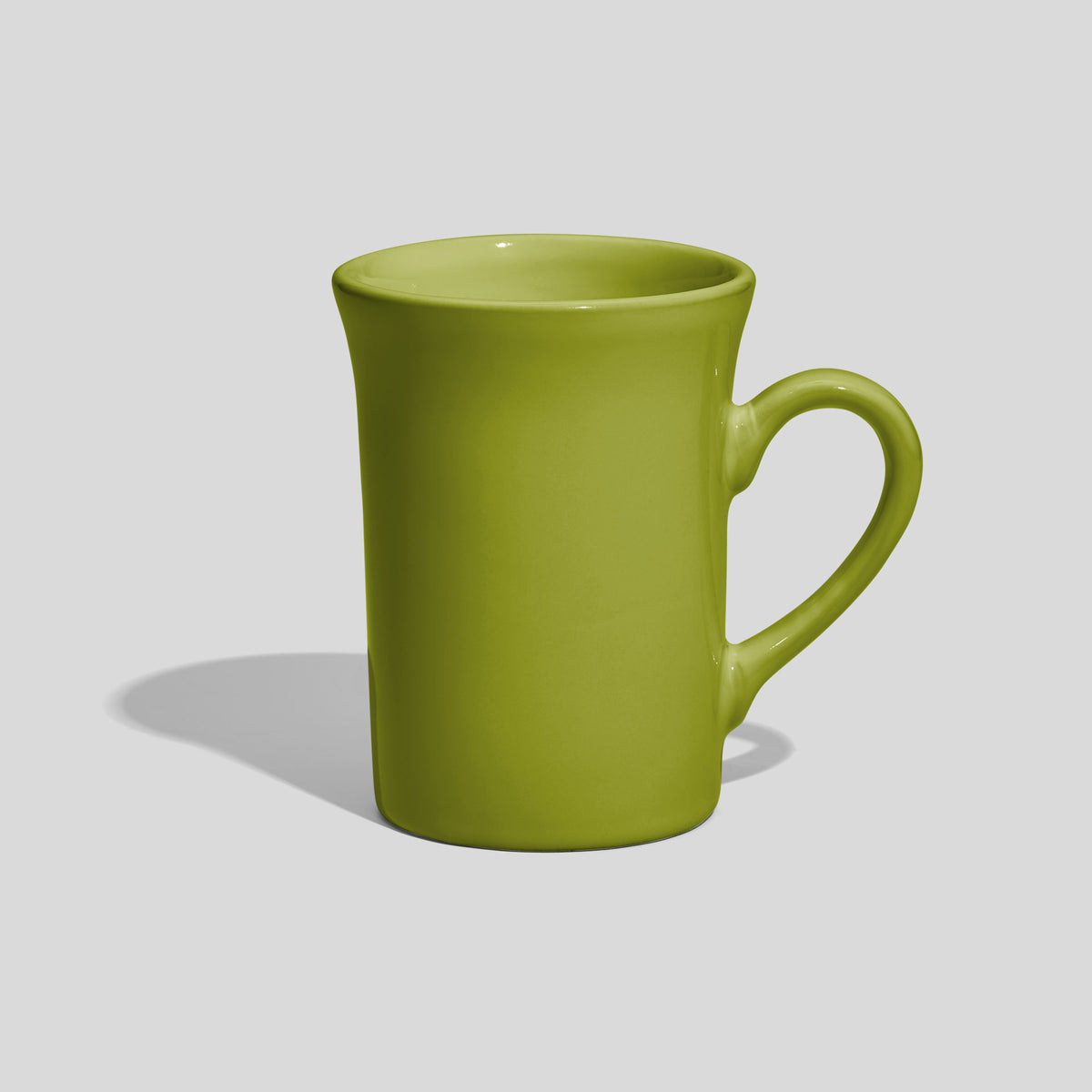 Hohe Keramiktasse 220 ml mit ausgestelltem Rand – Limettengrün