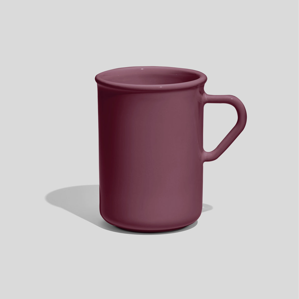 Hohe Keramiktasse 320 ml mit Dreieckshenkel – Mauve
