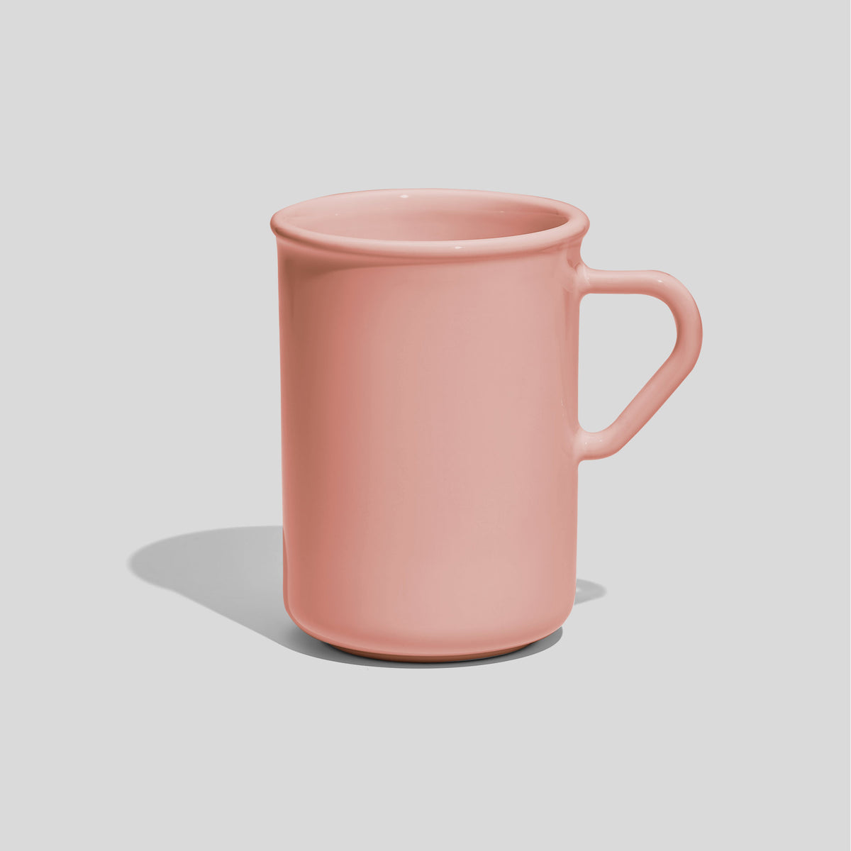 Hohe Keramiktasse 320 ml mit Dreieckshenkel – Rosa