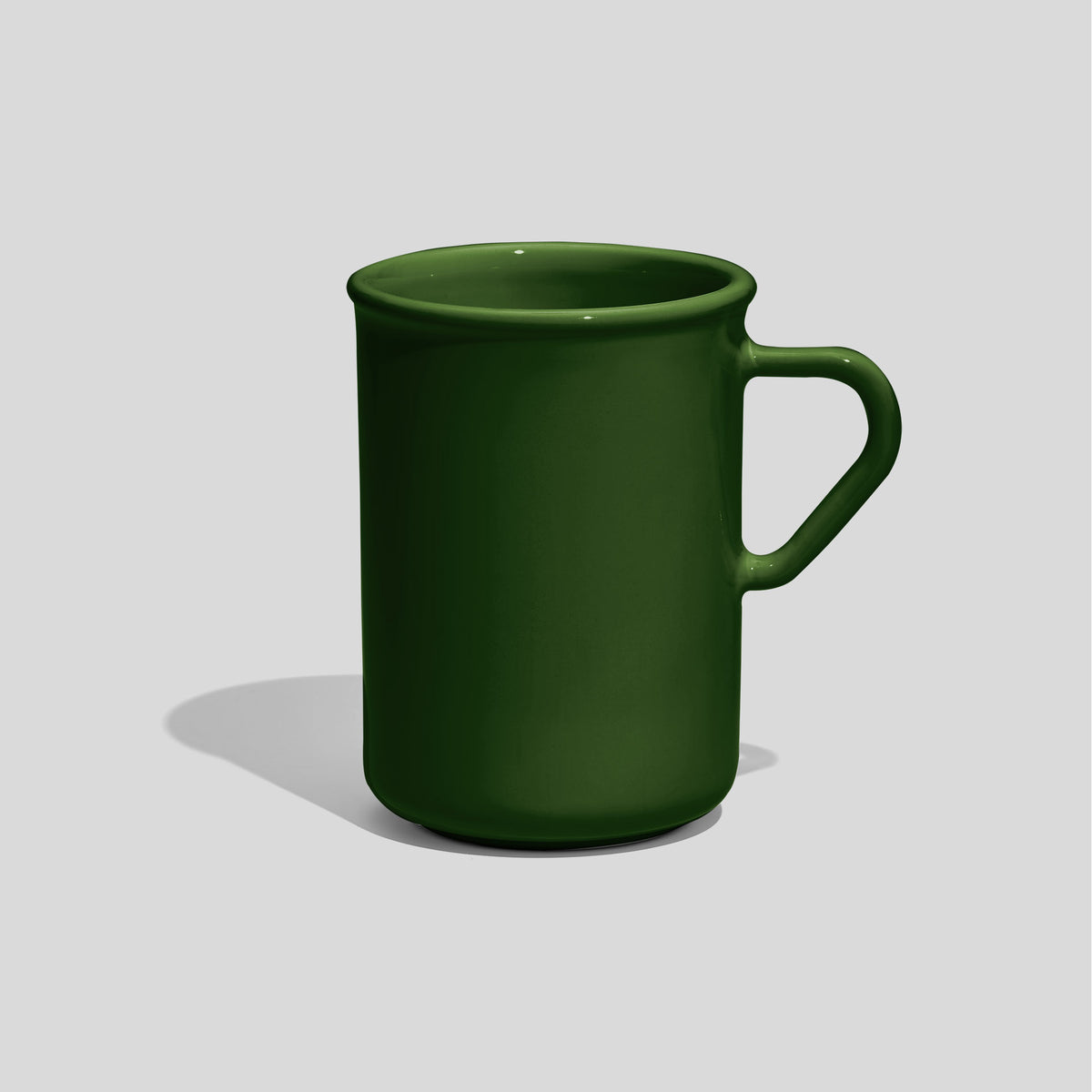 Hohe Keramiktasse 320 ml mit Dreieckshenkel – Tannengrün