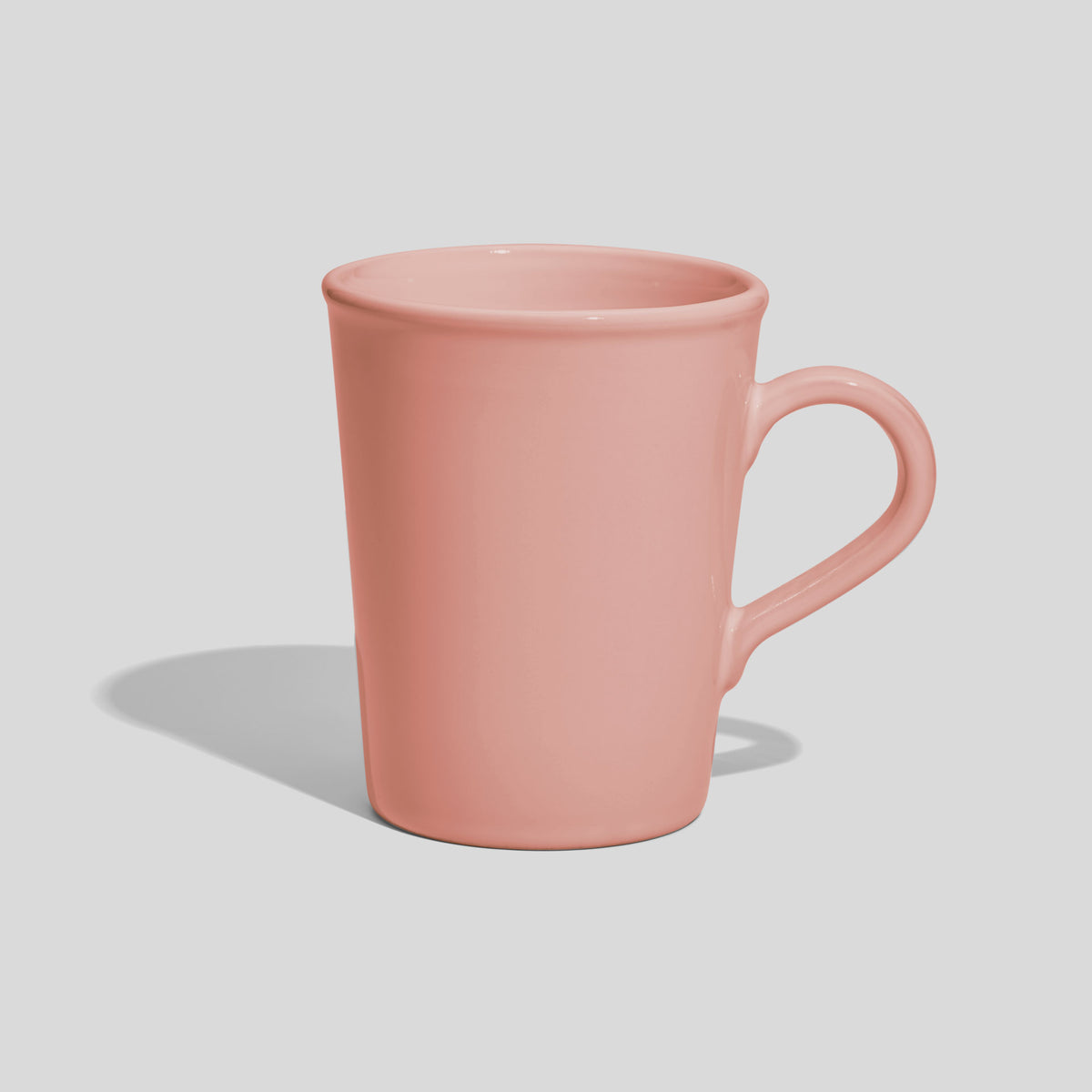 Hohe konische Keramiktasse 350 ml mit kleinem Henkelbogen – Rosa