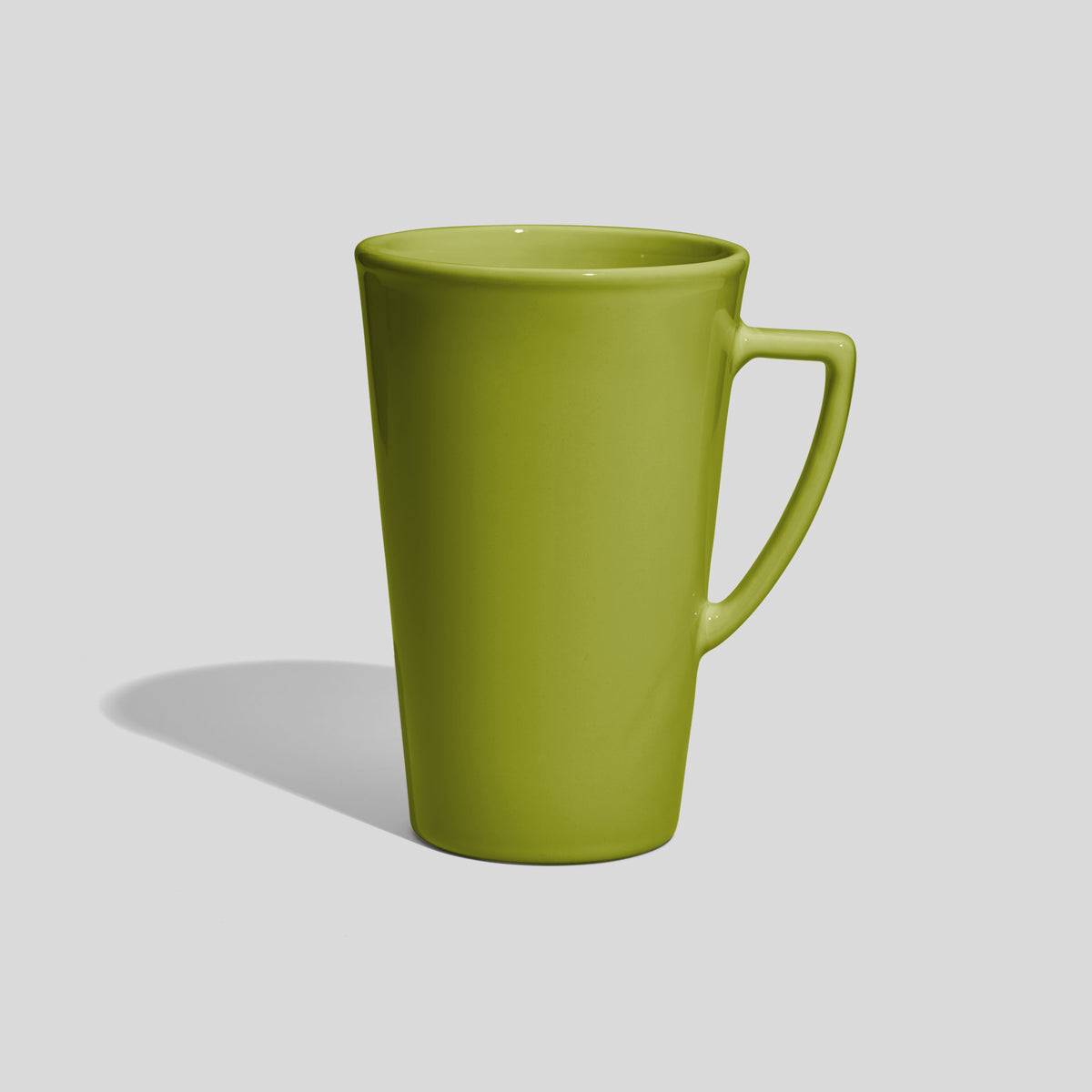 Hohe konische Tasse 740 ml mit eckigem Henkel – Limettengrün