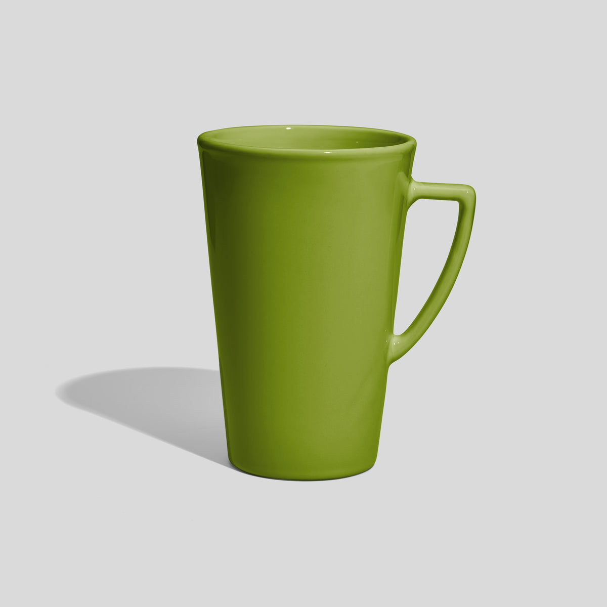 Hohe konische Tasse 740 ml mit eckigem Henkel – Olivgrün