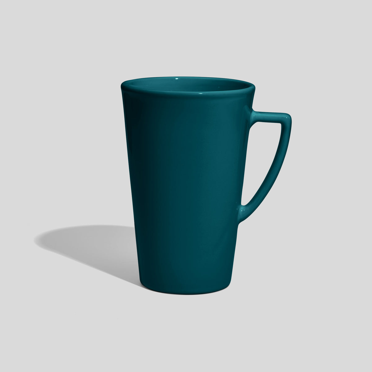 Hohe konische Tasse 740 ml mit eckigem Henkel – Petrol