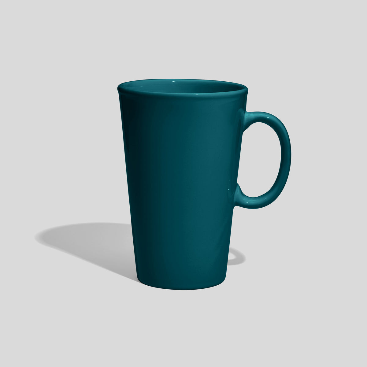 Hoher konischer Kaffeebecher 740 ml mit Ringhenkel – Petrol