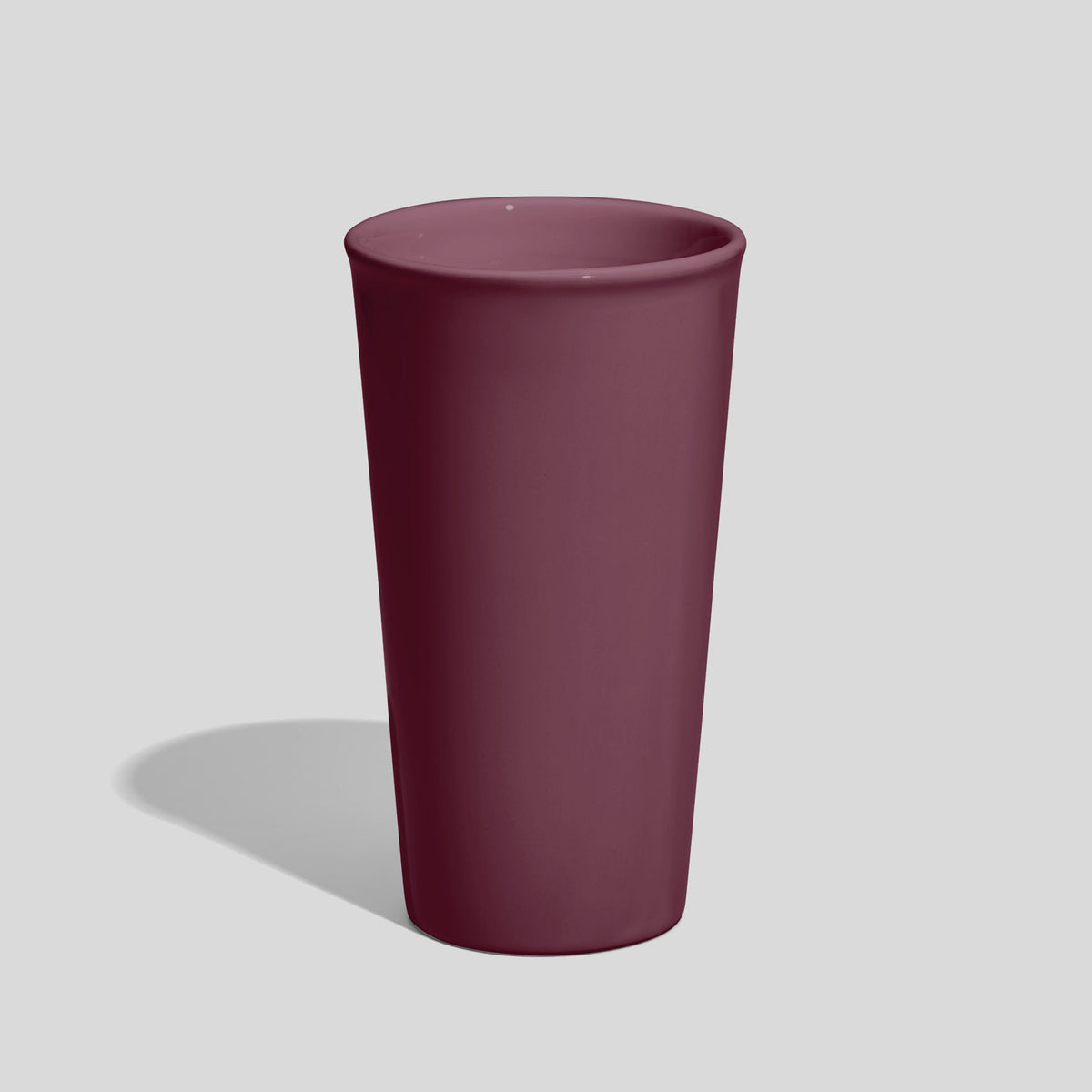Hoher konischer Keramikbecher 500 ml ohne Henkel – Mauve
