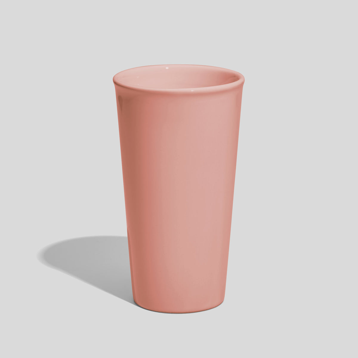 Hoher konischer Keramikbecher 500 ml ohne Henkel – Rosa