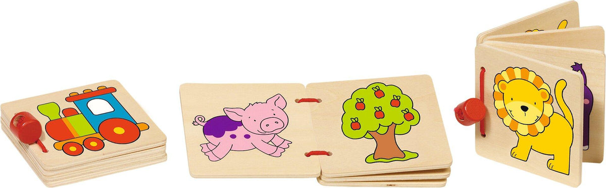 Holzbilderbuch Lok und Löwe von goki