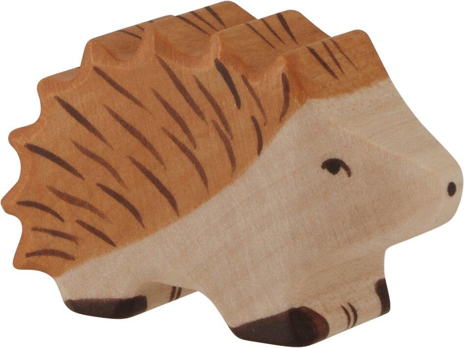 Holzfigur Igel mit braunem Stachelrücken von HOLZTIGER