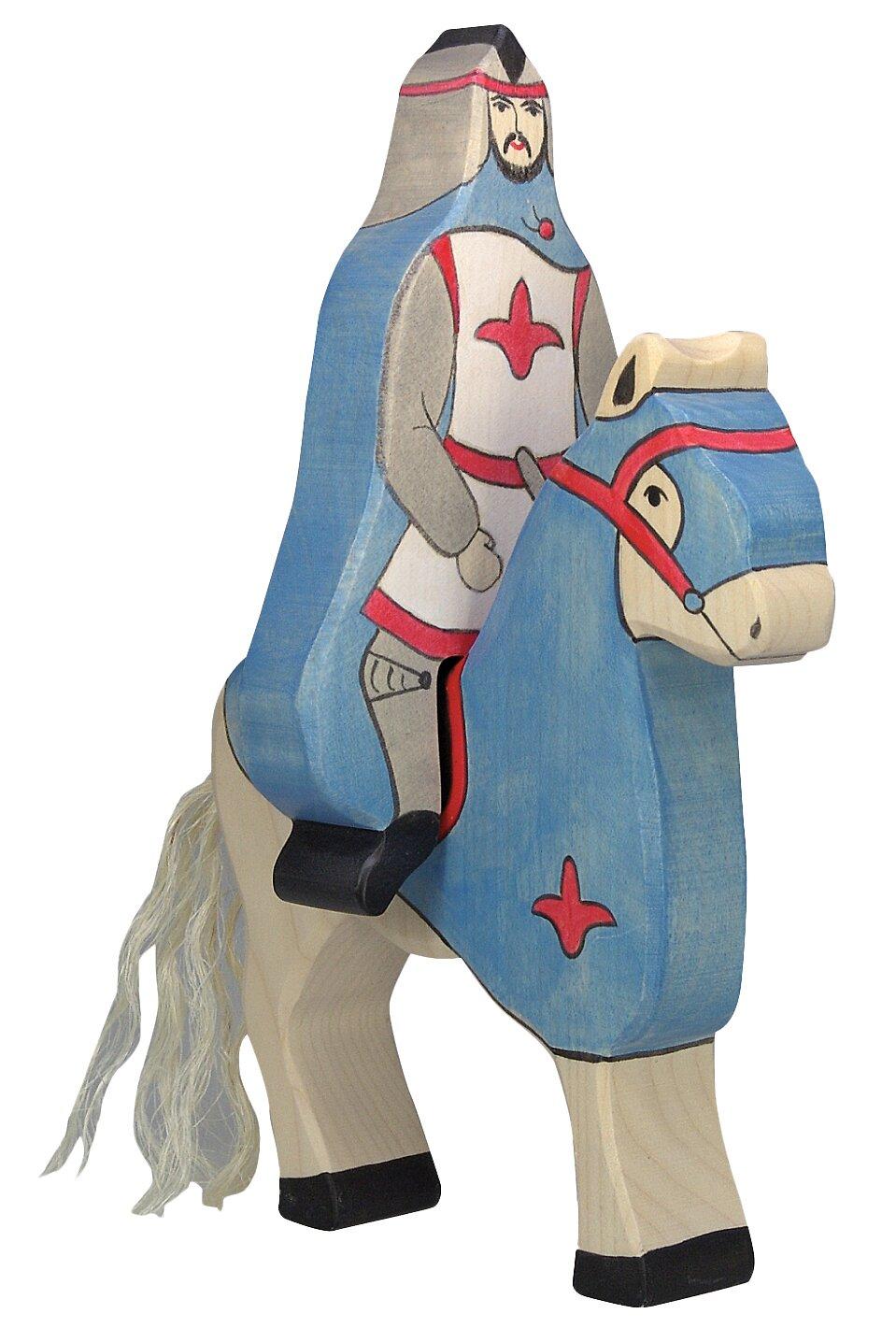 Holzfigur Ritter mit blauem Mantel von HOLZTIGER – Ansicht