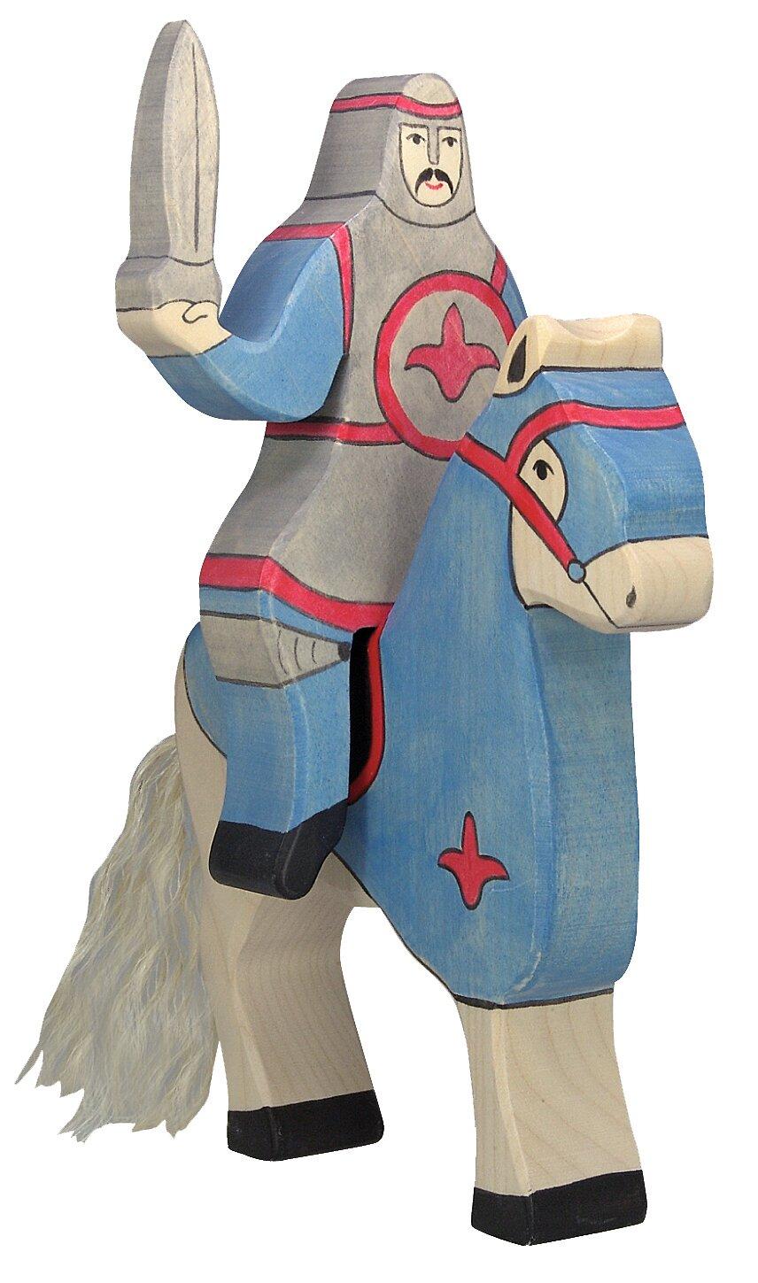 Holzfigur Ritter mit erhobenem Schwert von HOLZTIGER – Ansicht