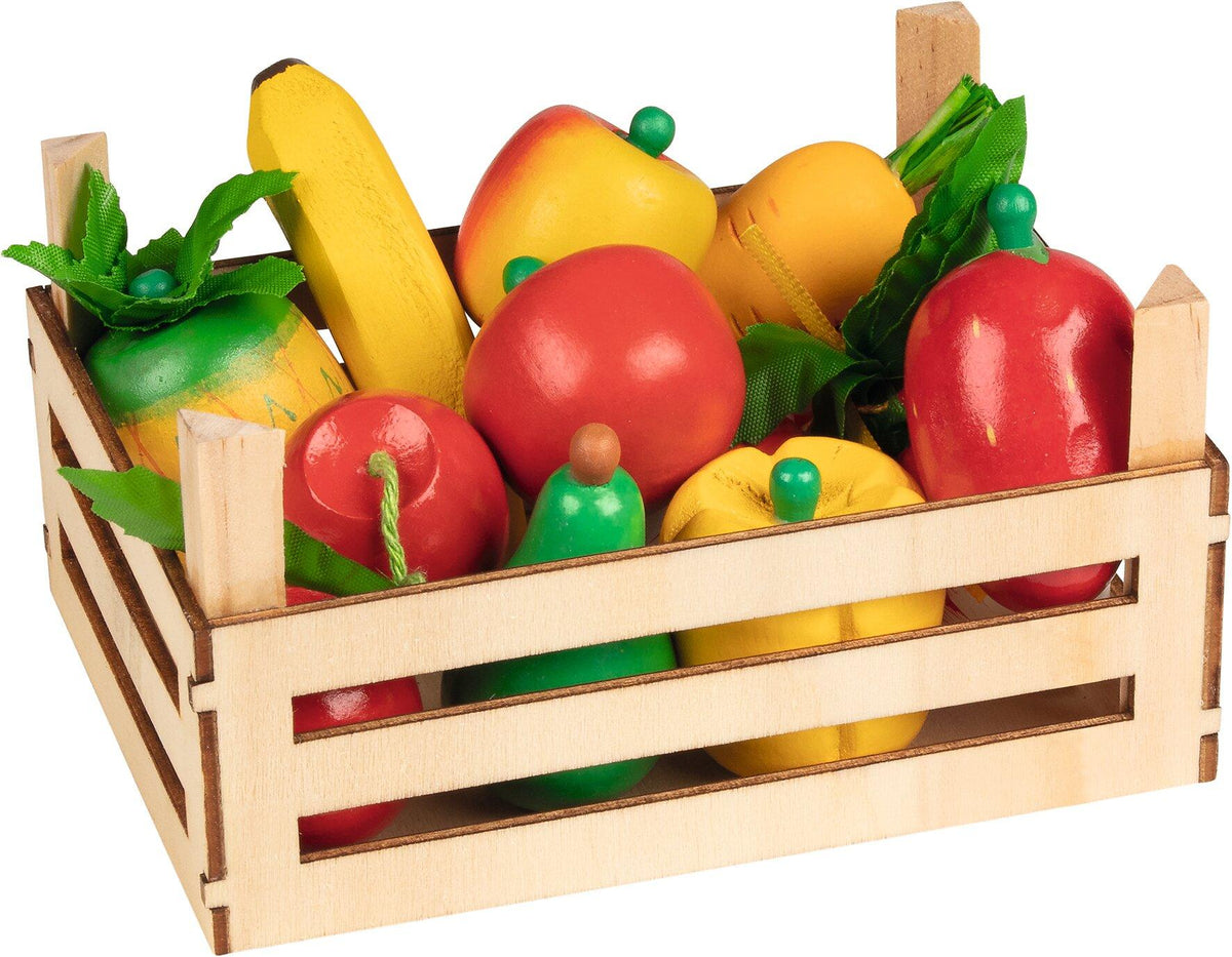 Holzkiste mit Obst und Gemüse, 10 Teile von goki