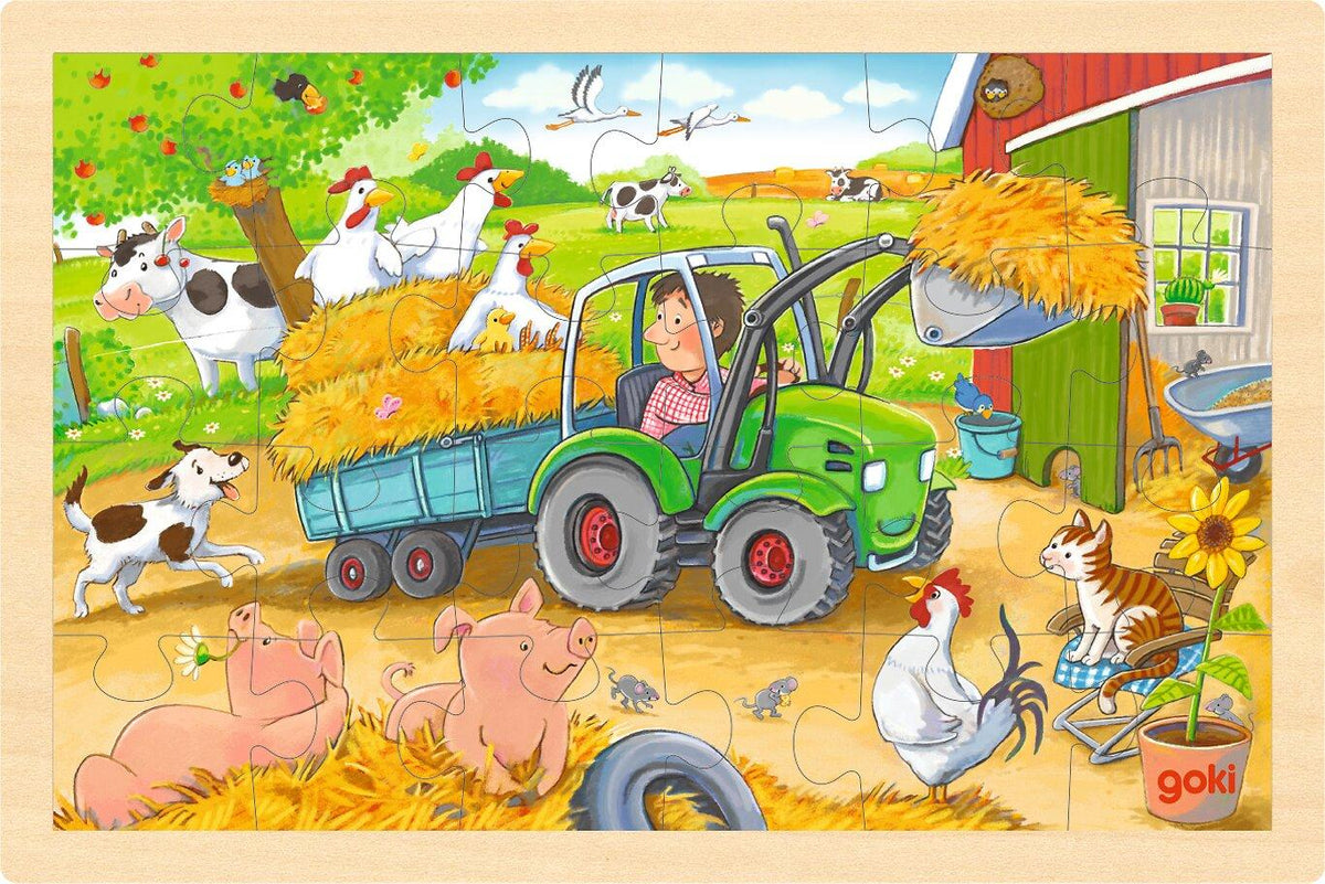 Holzpuzzle Kleiner Traktor mit 24 Teilen