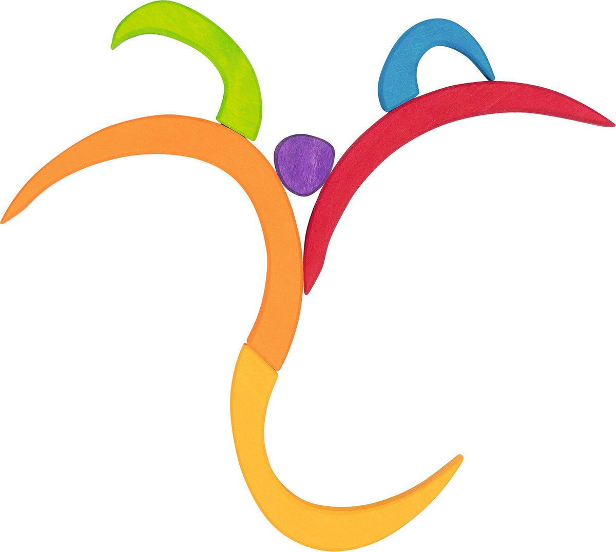 Holzpuzzle Oculus mit Regenbogenringen in runder Form – weitere Ansicht