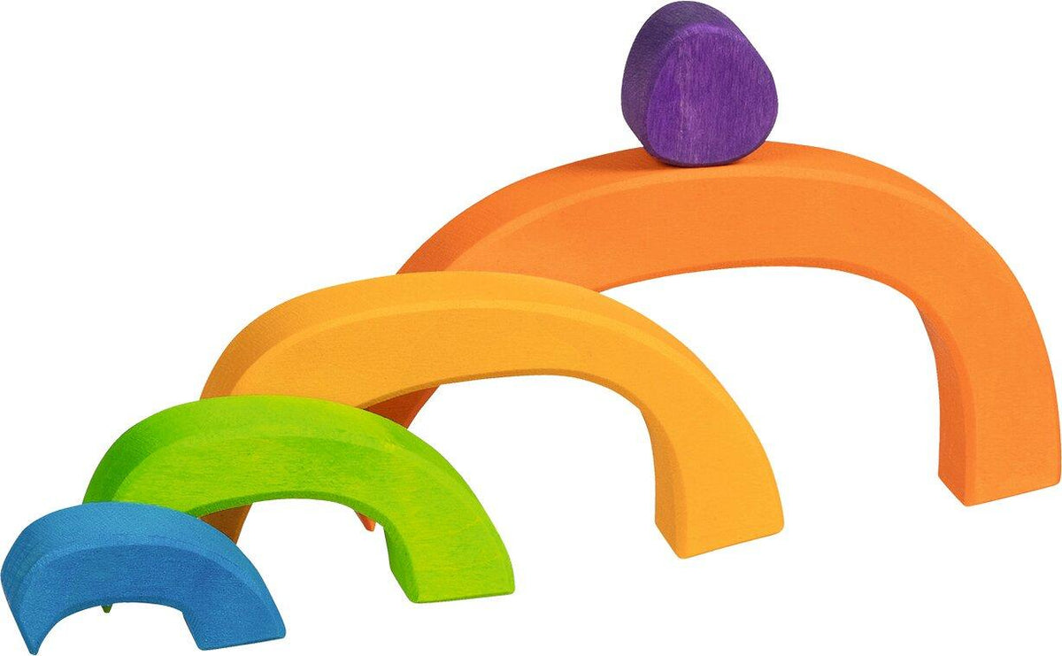 Holzpuzzle Oculus mit Regenbogenringen in runder Form – weitere Ansicht
