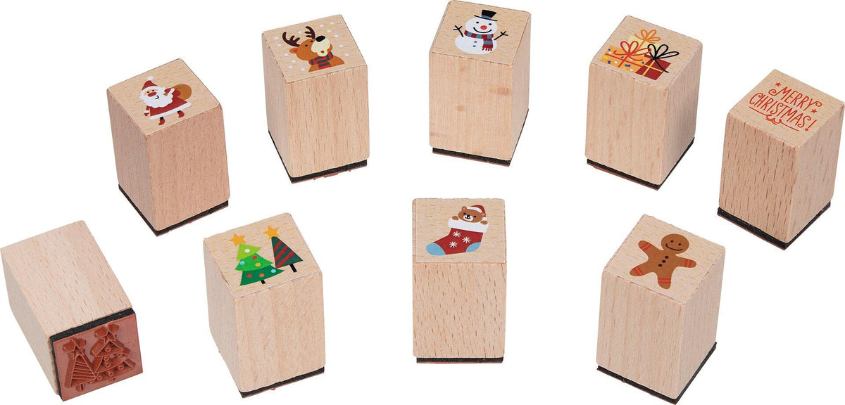 Holzstempel Schneemann, Rentier und Lebkuchenmann von goki