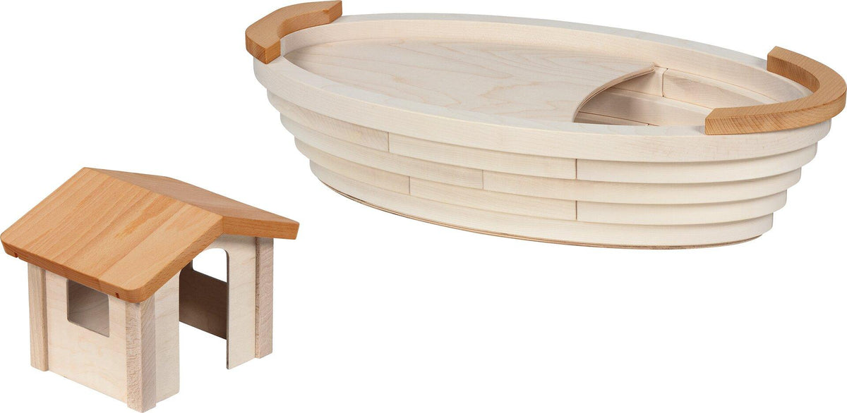 HOLZTIGER Arche Noah aus Holz, 69,5 cm – Draufsicht