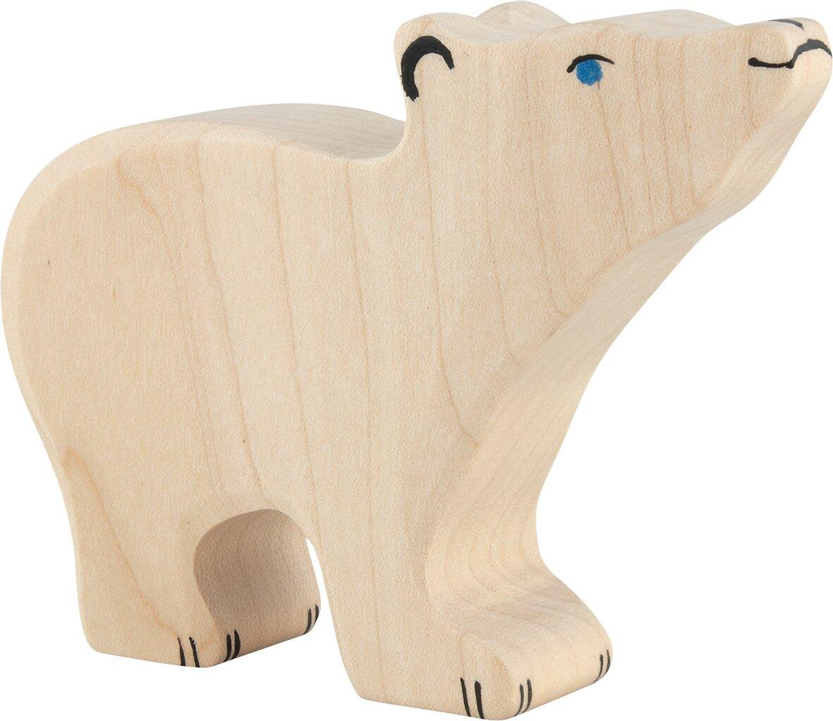 HOLZTIGER Eisbär klein, Kopf nach oben – Ansicht