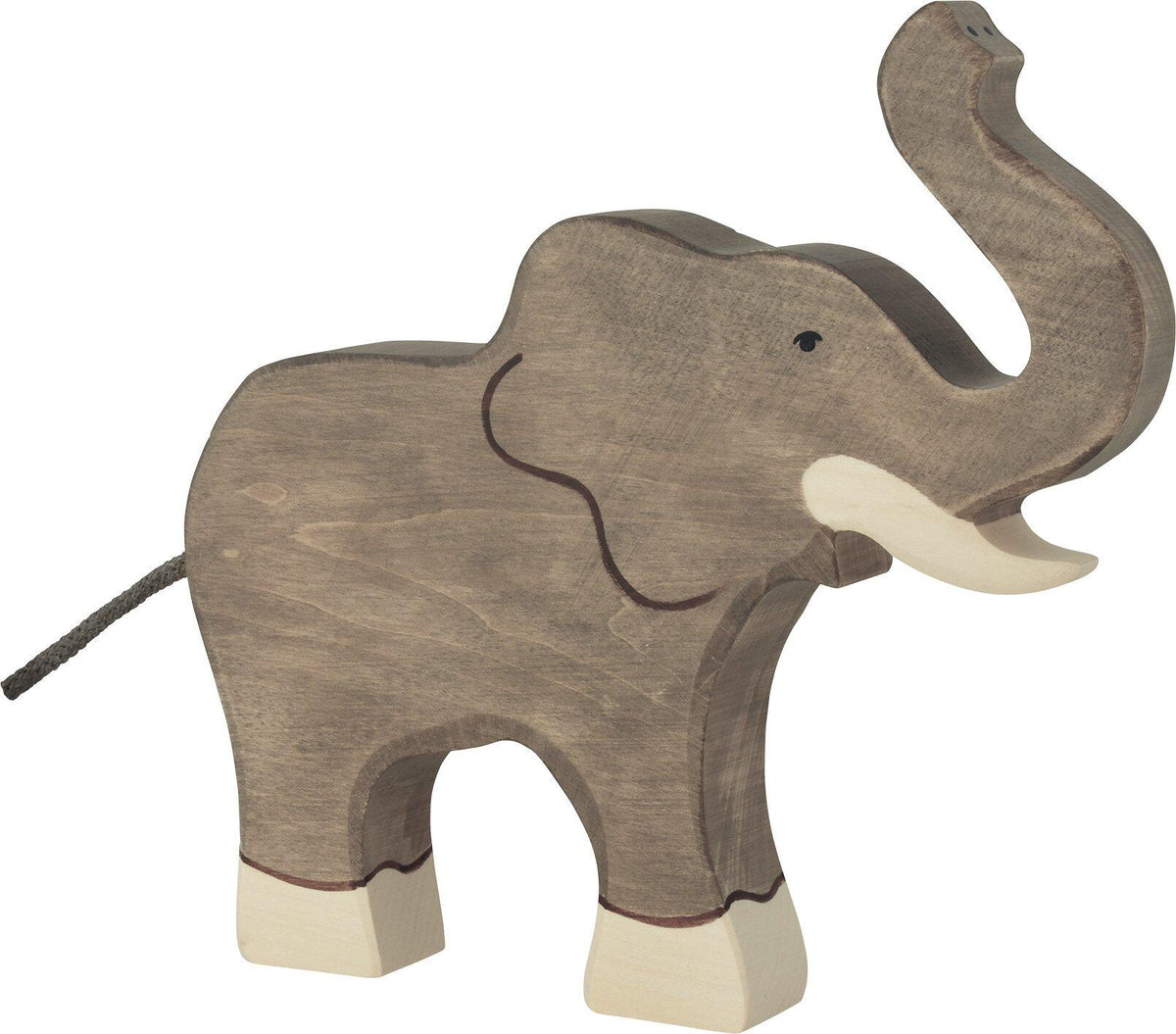 HOLZTIGER Elefant mit erhobenem Rüssel – Ansicht