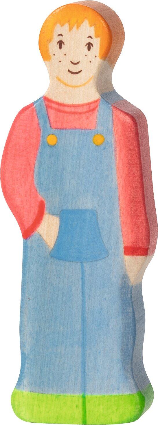 HOLZTIGER Holzfigur Bauernsohn in Latzhose