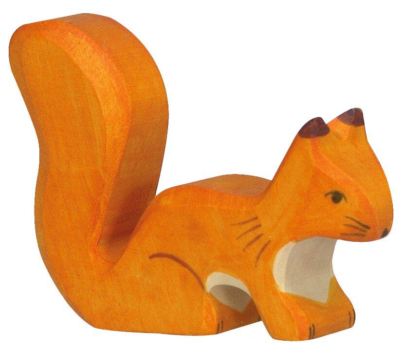 HOLZTIGER Holzfigur Eichhörnchen in Orange