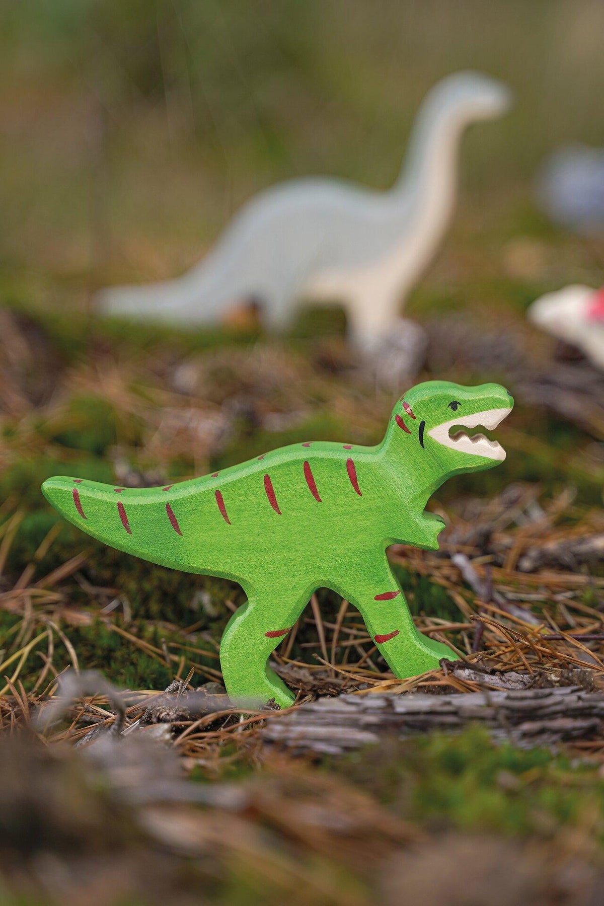 HOLZTIGER Tyrannosaurus Rex Holzfigur in Grün