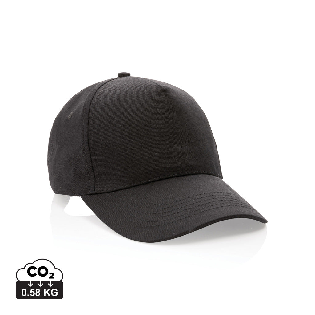 Impact 5 Panel Kappe aus 190gr rCotton mit AWARE™ Tracer – schwarz