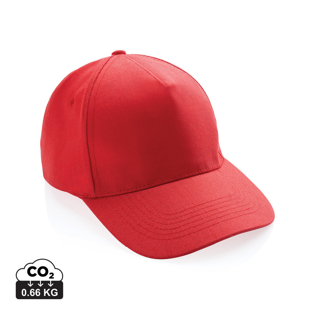 Impact 5 Panel Kappe aus 280gr rCotton mit AWARE™ Tracer – luscious red